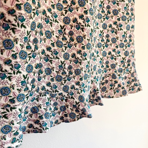 LOFT Blue and White Mini Wrap Skirt - Picture 4 of 10